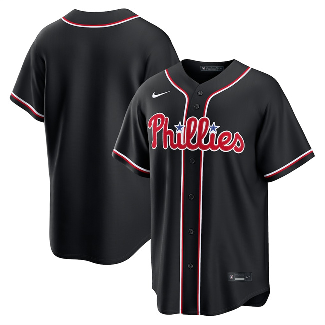 Men's Philadelphia Phillies Blank Fashion Black Out Stitched Baseball Jersey Men's Philadelphia Phillies Blank Fashion Black Out Stitched Baseball Jersey